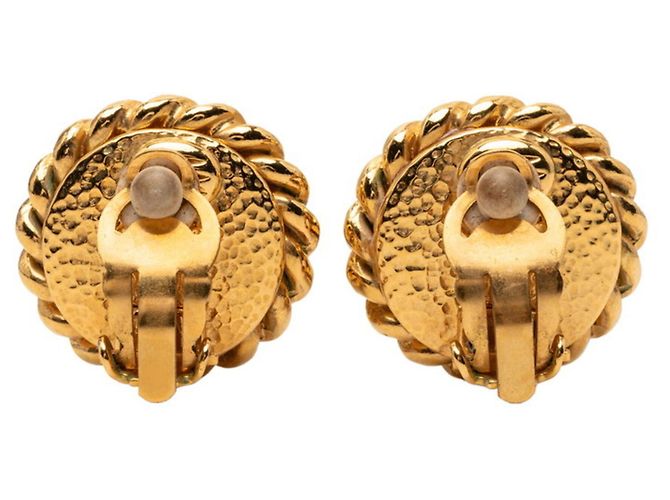 Orecchini a clip vintage Chanel Coco Mark D'oro - vista 2