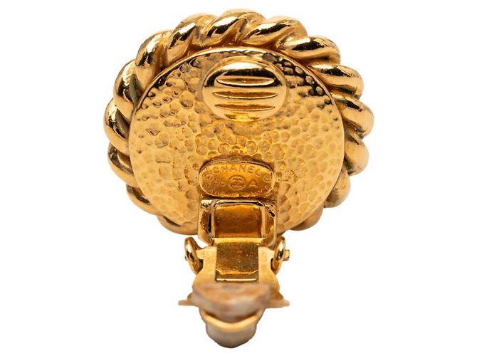 Orecchini a clip vintage Chanel Coco Mark D'oro - vista 3