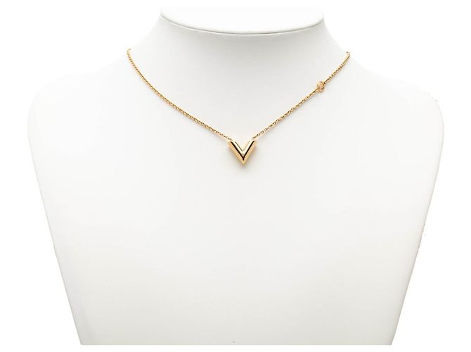 Collana con pendente Louis Vuitton Essential V Chain D'oro - vista 7