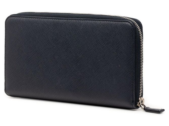 Prada Navy Saffiano Leather Long Wallet Navy blue - view 2
