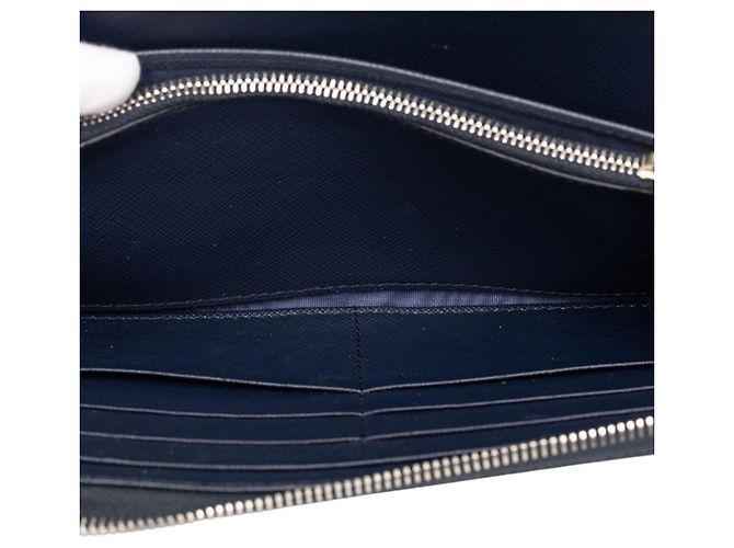 Prada Navy Saffiano Leather Long Wallet Navy blue - view 4