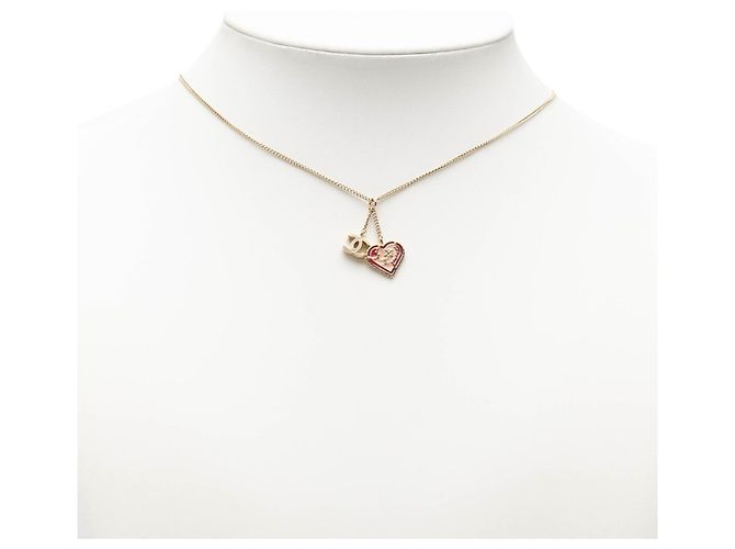Collana con pendente Chanel Coco Mark Heart Multicolore D'oro - vista 6