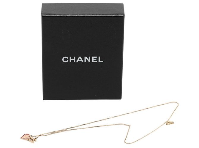 Collana con pendente Chanel Coco Mark Heart Multicolore D'oro - vista 7