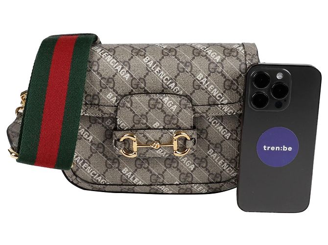 Horsebit 1955 Gucci Mini borsa a tracolla a spalla Horsebit Hacker Project Marrone - vista 8
