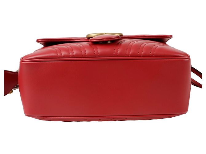 Gucci Borsa Tote con tracolla Web Gg Marmont Rosso - vista 7