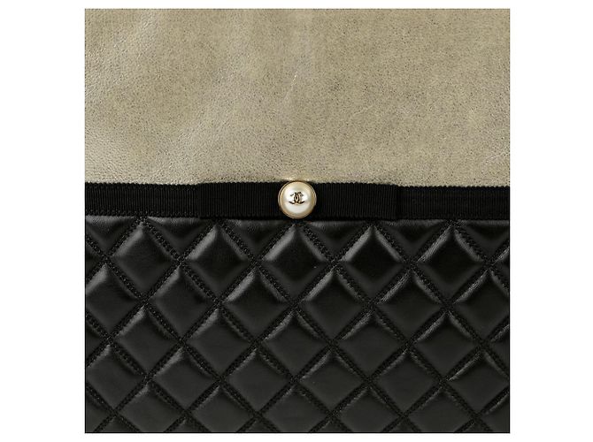 Chanel Mit Perlen verzierte Clutch Schwarz - Ansicht 3