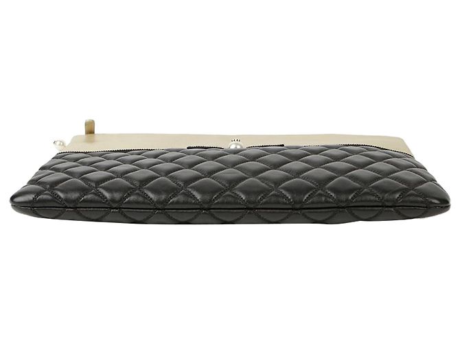 Chanel Mit Perlen verzierte Clutch Schwarz - Ansicht 6