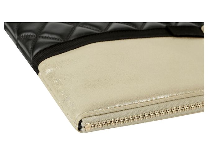 Chanel Mit Perlen verzierte Clutch Schwarz - Ansicht 8
