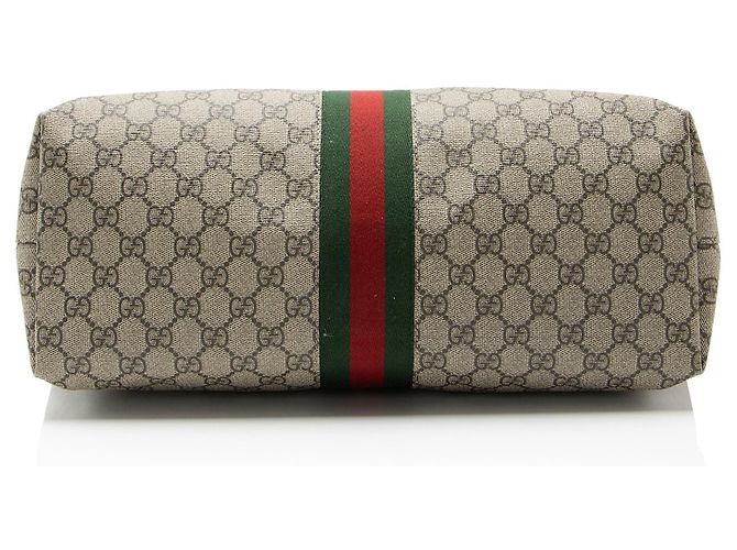 Sac Tote Large Gucci GG Supreme Ophidia Marrom Bege - vista 4