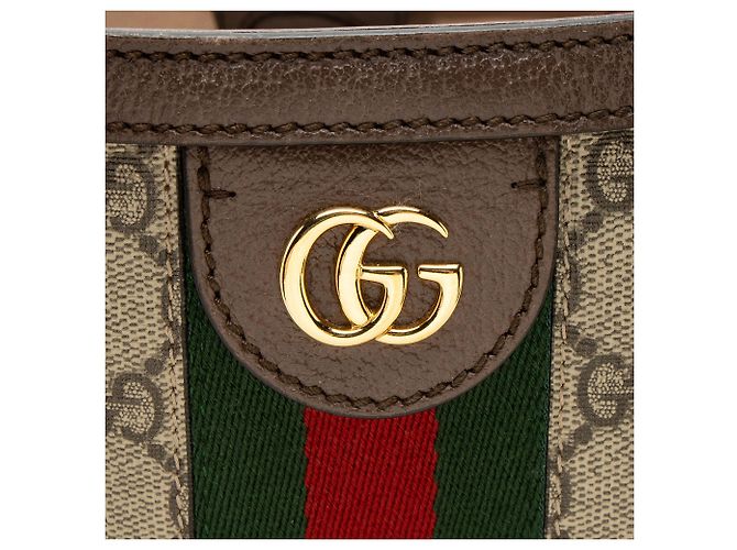 Sac Tote Large Gucci GG Supreme Ophidia Marrom Bege - vista 9