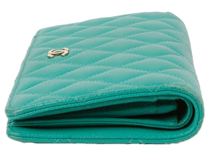 Timeless Chanel Carteira Long Flap Clássico Atemporal em Caviar Azul - vista 5