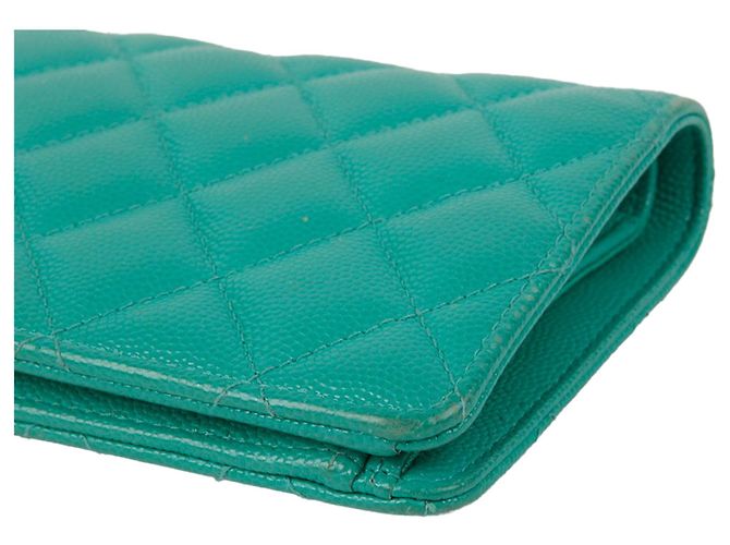 Timeless Chanel Carteira Long Flap Clássico Atemporal em Caviar Azul - vista 7