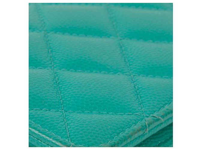 Timeless Chanel Carteira Long Flap Clássico Atemporal em Caviar Azul - vista 8