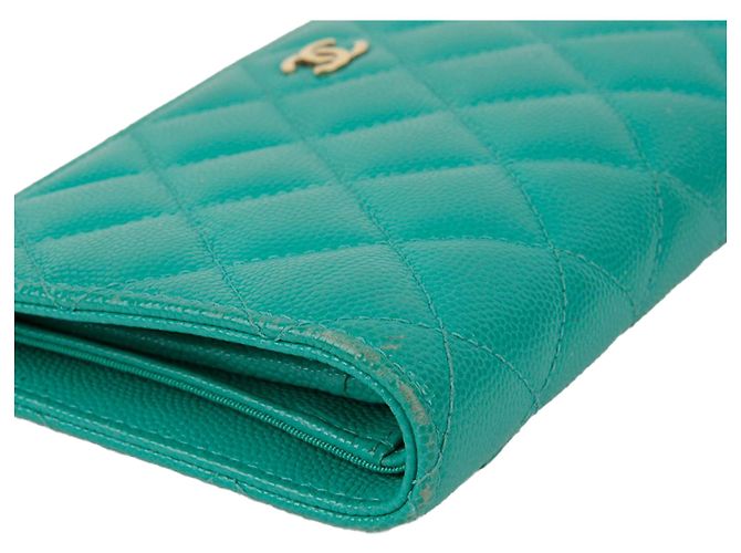 Timeless Chanel Carteira Long Flap Clássico Atemporal em Caviar Azul - vista 9