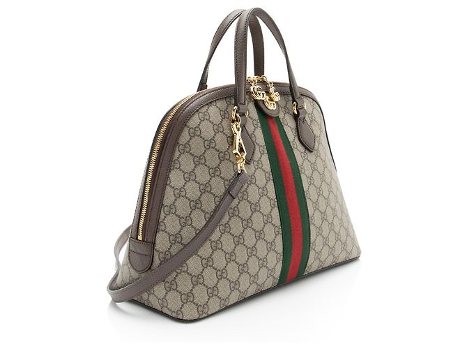 Borsa Gucci GG Supreme Ophidia Dome Marrone Beige - vista 2