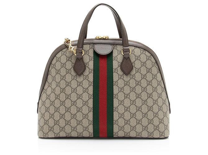 Borsa Gucci GG Supreme Ophidia Dome Marrone Beige - vista 3