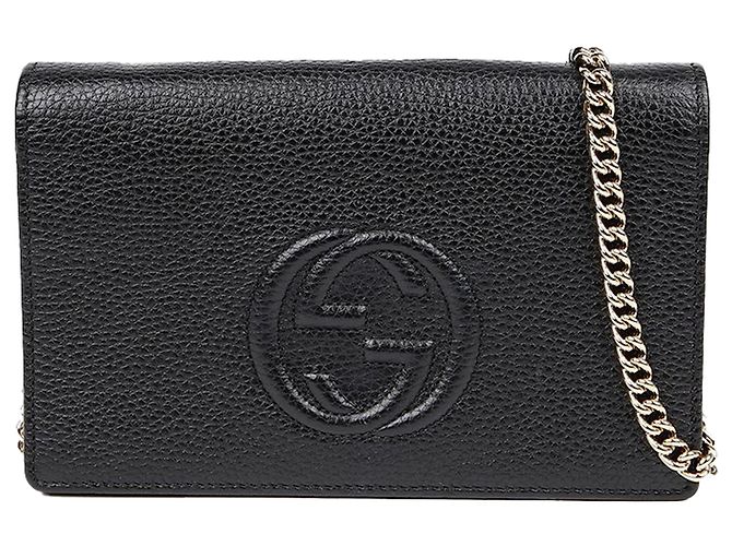 Gucci Bolsa tiracolo e crossbody com corrente Soho entrelazada Preto - vista 2