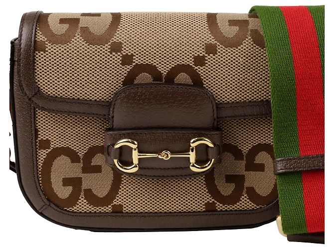 Horsebit 1955 Gucci Borsa a tracolla e a spalla Horsebit Jumbo Gg Mini Marrone - vista 2