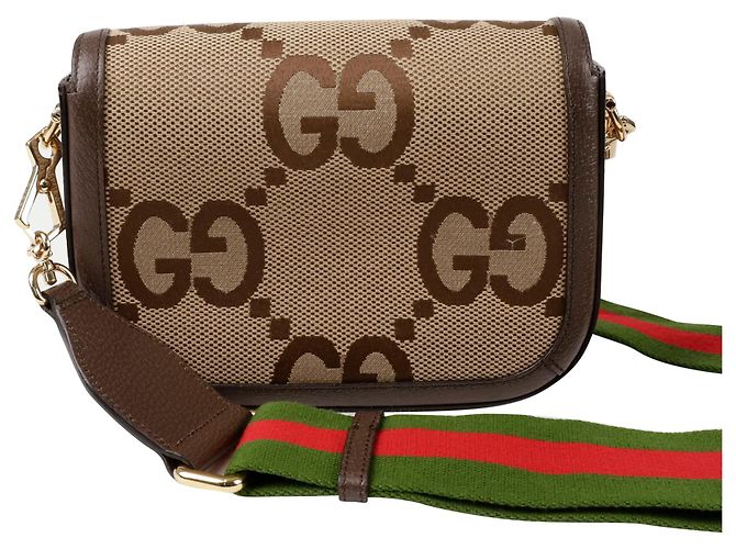 Horsebit 1955 Gucci Borsa a tracolla e a spalla Horsebit Jumbo Gg Mini Marrone - vista 4
