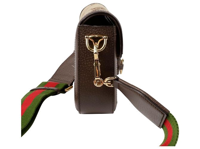 Horsebit 1955 Gucci Borsa a tracolla e a spalla Horsebit Jumbo Gg Mini Marrone - vista 5