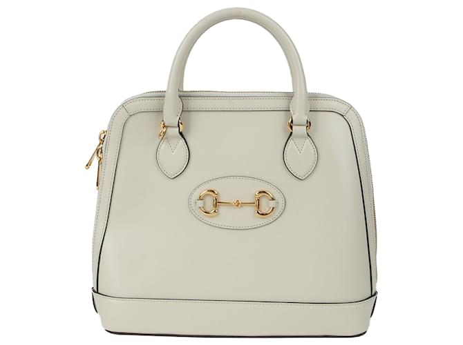 Gucci Borsa Tote Horsebit Medium Bianco - vista 2