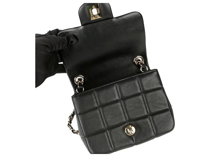 Chanel Mini borsa a tracolla e crossbody con catena Cube Nero - vista 8