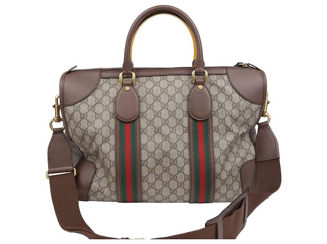 Gucci Bolsa Gg Duffle Tote de ombro Marrom - vista 3