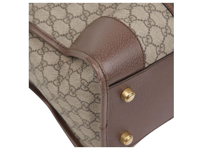 Gucci Bolsa Gg Duffle Tote de ombro Marrom - vista 9