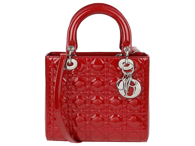 Dior Borsa Tote a Spalla Lady Medium Rosso - vista 2
