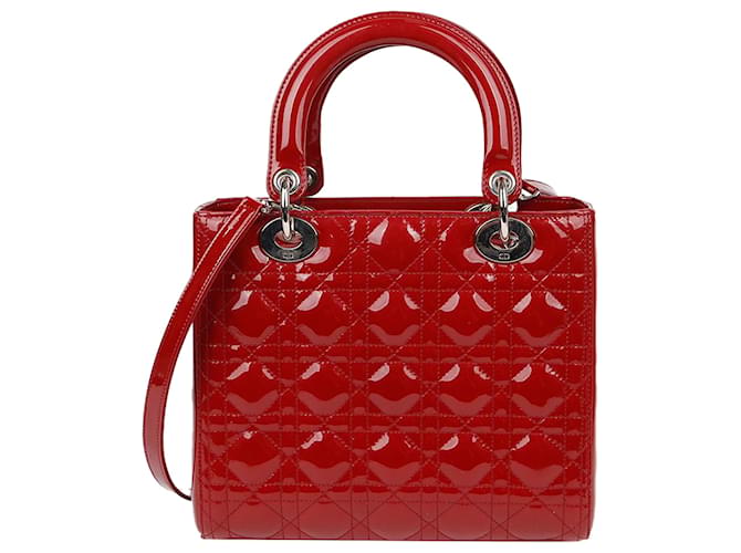 Dior Borsa Tote a Spalla Lady Medium Rosso - vista 4