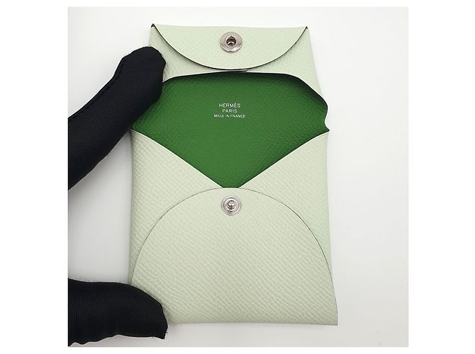 Hermès Coincase Bastia verso, vert fizz/vert yucca, Epsom Verde Verde oliva Verde chiaro Verde scuro - vista 3