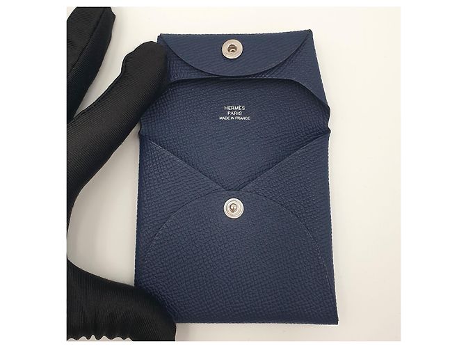 Hermès Coincase Bastia, Bleu abysse, Epsom Blu navy Blu scuro - vista 3