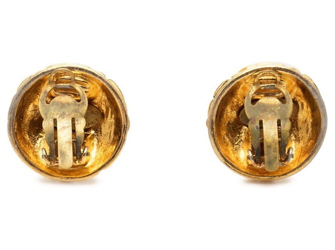 Chanel Coco Mark Matelassé runde Ohrringe Golden - Ansicht 2