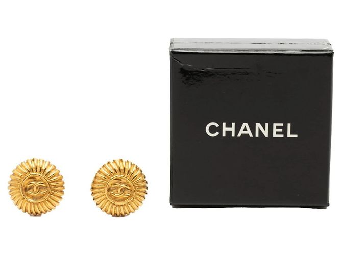Chanel Vintage Coco Mark Clip-Ohrringe vergoldet Golden - Ansicht 4
