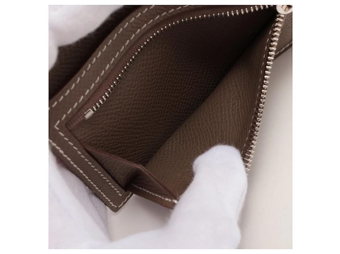 Market Hermès Cartera Compacta Combinada Bearn Hermes W Stamp 2024 Gris pardo - vista 6