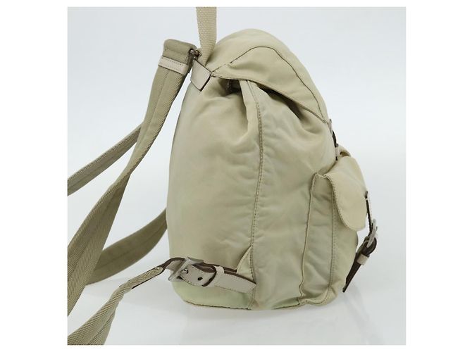 Prada Zaino in nylon Re-Nylon MM Beige - vista 3