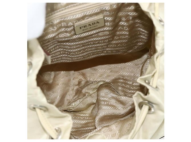 Prada Zaino in nylon Re-Nylon MM Beige - vista 5
