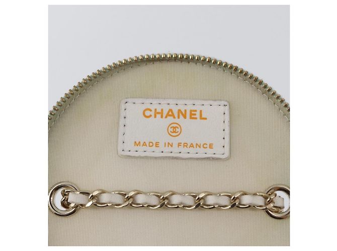 Mini Vanity Case Chanel CC con catena in agnello trapuntato Bianco - vista 7