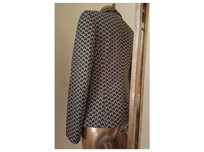Liu.Jo Slim Fit Jacquard Blazer Liu Jo Gr. 40 Neu Beige Dunkelbraun - Ansicht 10