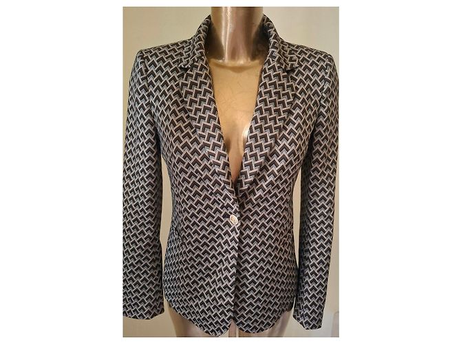 Liu.Jo Slim Fit Jacquard Blazer Liu Jo Gr. 40 Neu Beige Dunkelbraun - Ansicht 6
