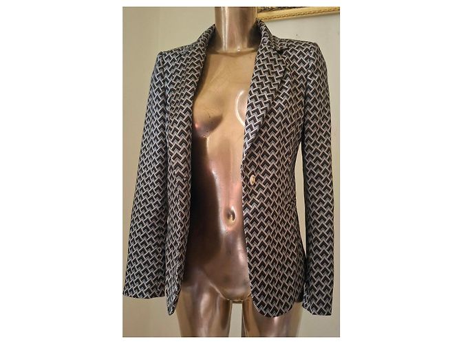 Liu.Jo Slim Fit Jacquard Blazer Liu Jo Gr. 40 Neu Beige Dunkelbraun - Ansicht 7