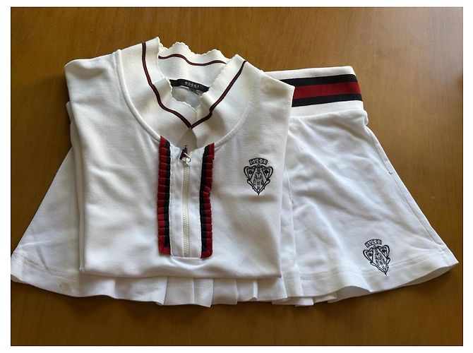 Conjunto de polo y falda plisada Gucci blanco - vista 3