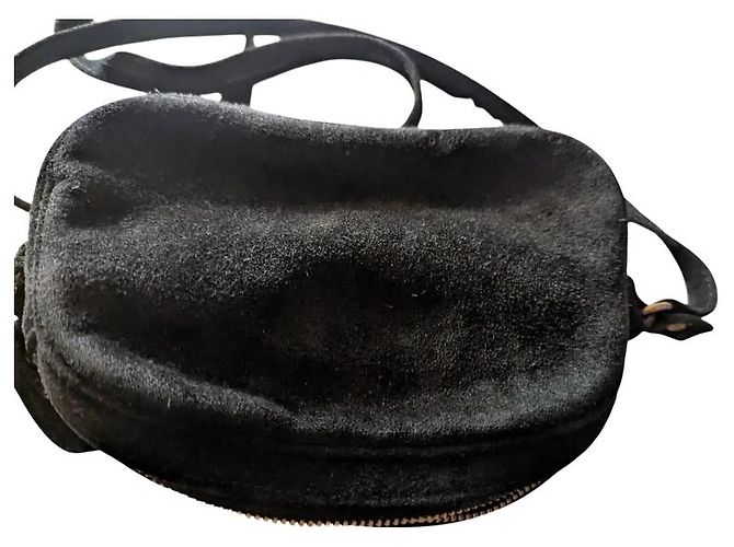 Sonia Rykiel Borsa a Tracolla in Nubuck Nero - vista 4
