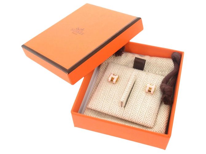 Hermès Pendientes Pop H Mini Oro Rosa Dorado - vista 2