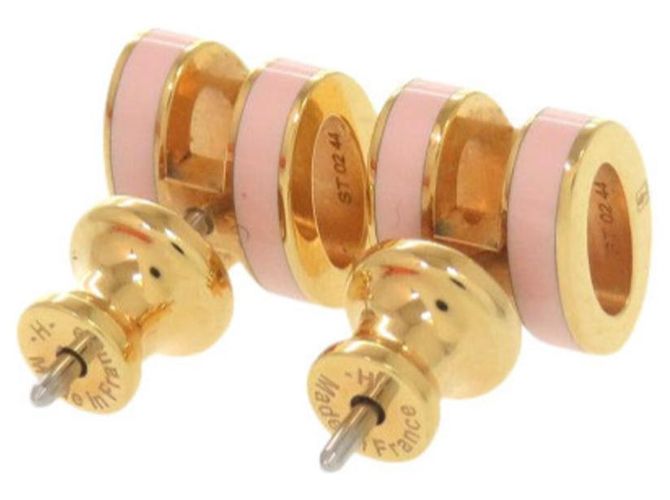 Hermès Pendientes Pop H Mini Oro Rosa Dorado - vista 3