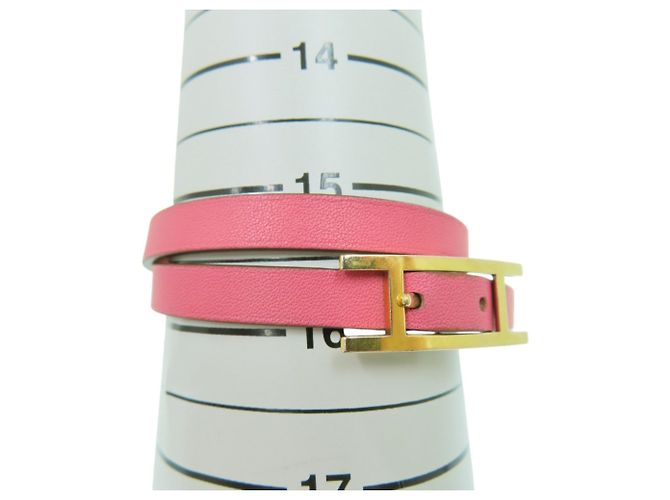 Hermès Hermes Be Api Double Tour Armband Pink Golden Orange - Ansicht 7