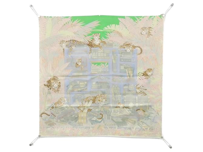 Silk In Hermès Sciarpa in seta LES DOUZE LEOPARDS Hermes Beige - vista 2