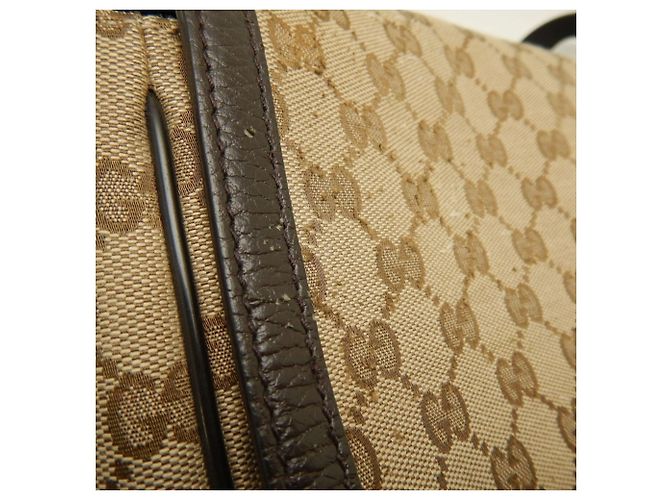 Borsa a Spalla Gucci GG Canvas & Pelle Beige - vista 14