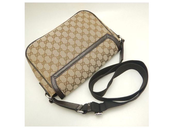 Borsa a Spalla Gucci GG Canvas & Pelle Beige - vista 3