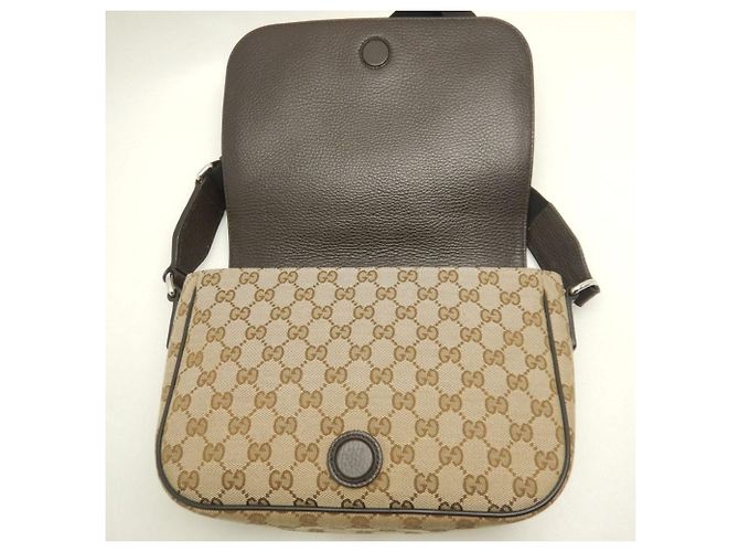 Borsa a Spalla Gucci GG Canvas & Pelle Beige - vista 4